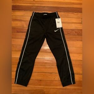 Nike Kids Black Joggers with White Accents Size 7
